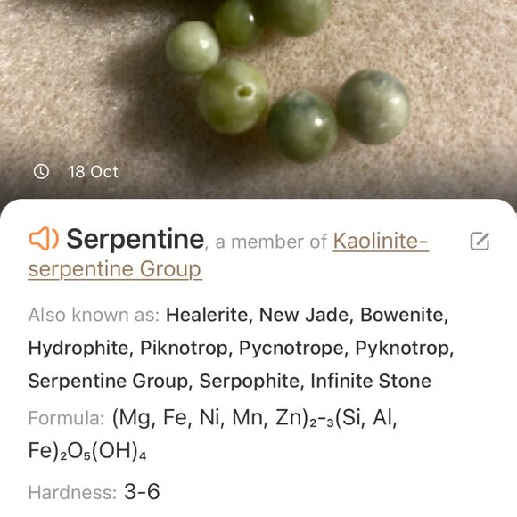 Natural Fern Green Serpentine Necklace, Bronze Leaf Branch + Genuine Gemstone - Picture 12 of 13